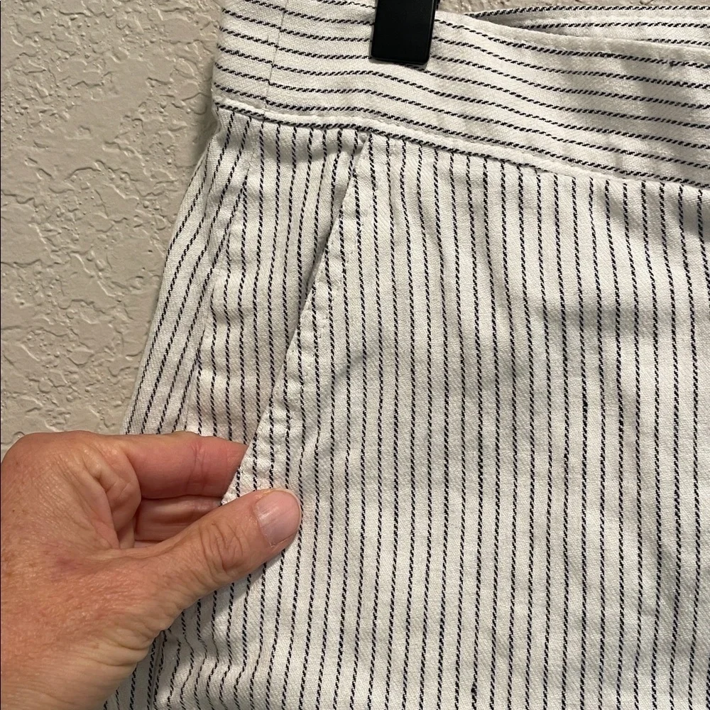 Banana Republic Striped Linen Wrap Pencil Skirt Size 10 - Picture 4 of 9